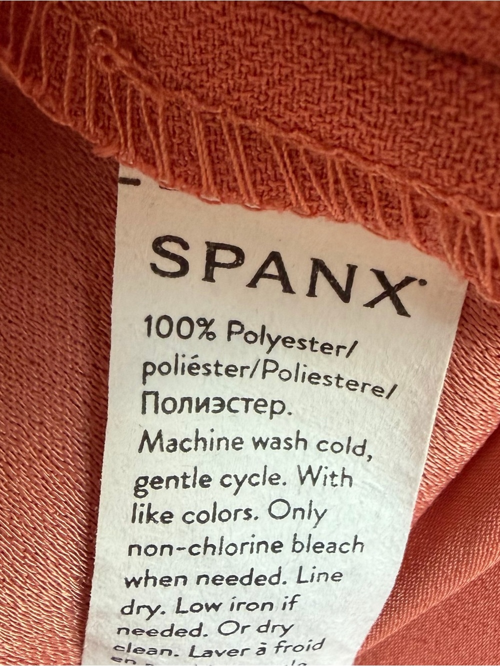 Spanx Carefree Crepe Trousers Womens Medium Coral High Rise Drapey Straight Leg - Picture 7 of 7